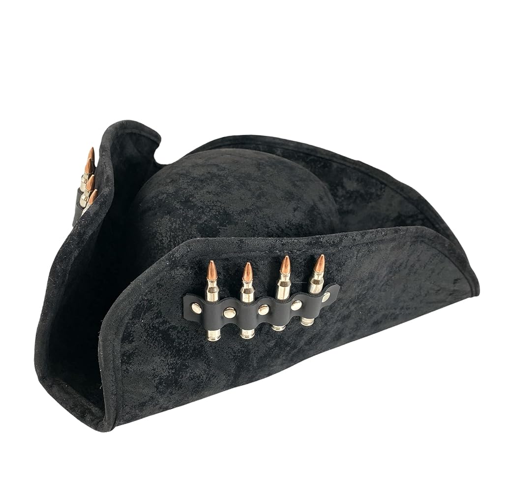 【一点物】 handmade pirate hat gothic Goth Pirate Tricorn ( Steampunk, Black, Hat ) - Etsy